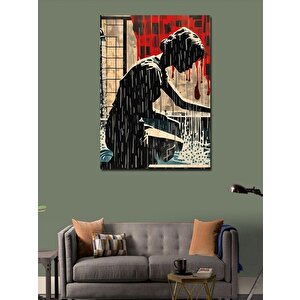 Kanvas Tablo Yağmur Ve Kadın 100x140 cm
