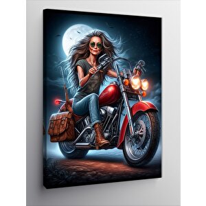 Kanvas Tablo Chopper Süren Kadın 50x70 cm