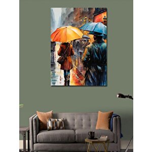 Kanvas Tablo Yağmurda Yürüyen İnsanlar 50x70 cm