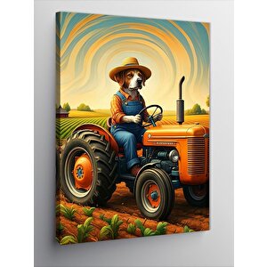 Kanvas Tablo Traktör Süren Çiftçi 70x100 cm