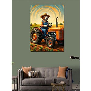 Kanvas Tablo Traktör Süren Çiftçi 70x100 cm