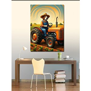 Kanvas Tablo Traktör Süren Çiftçi 100x140 cm
