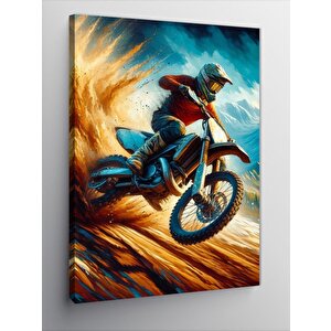 Kanvas Tablo Motokros Yarışı 50x70 cm