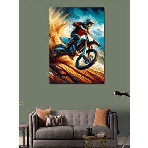 Kanvas Tablo Motokros Yarışı 50x70 cm