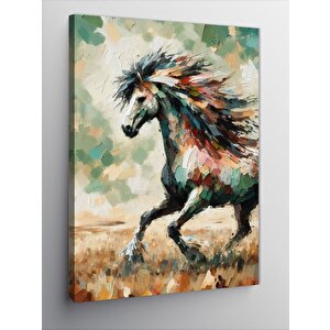 Kanvas Tablo Koşan Renkli At 70x100 cm