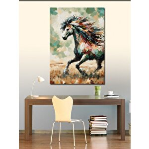 Kanvas Tablo Koşan Renkli At 70x100 cm