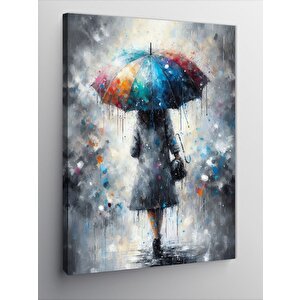 Kanvas Tablo Yağmurda Kadın 70x100 cm