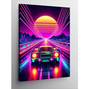 Kanvas Tablo Neon Gece Yarışı 70x100 cm