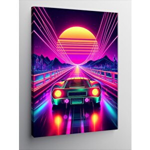 Kanvas Tablo Neon Gece Yarışı 50x70 cm