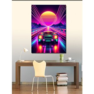 Kanvas Tablo Neon Gece Yarışı 50x70 cm