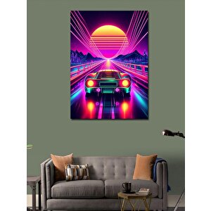 Kanvas Tablo Neon Gece Yarışı 50x70 cm