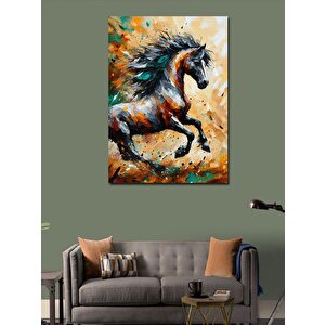 Kanvas Tablo Koşan Vahşi At 100x140 cm