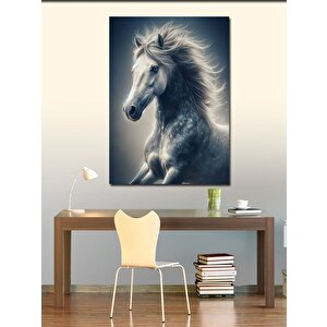 Kanvas Tablo Koşan Beyaz At 70x100 cm