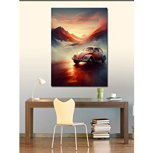 Kanvas Tablo Klasik Vosvos Ve Dağ Yolculuğu 100x140 cm