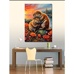 Kanvas Tablo Su Samurları 70x100 cm