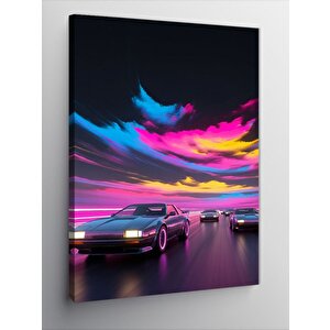 Kanvas Tablo Renkli Gece Yarışı 50x70 cm