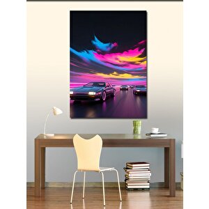 Kanvas Tablo Renkli Gece Yarışı 50x70 cm