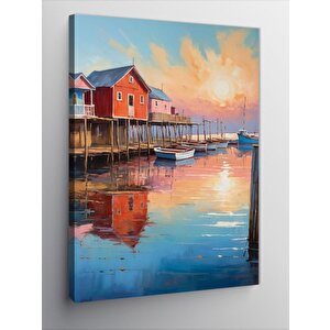 Kanvas Tablo Sahil Kasabası 70x100 cm