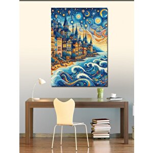 Kanvas Tablo Sahil Kasabası 100x140 cm