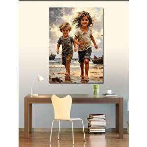 Kanvas Tablo Sahildeki Çocuklar 100x140 cm