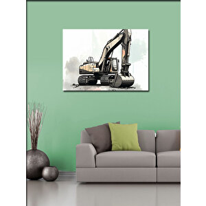 Kanvas Tablo Büyük Ekskavatör Çizimi 70x100 cm