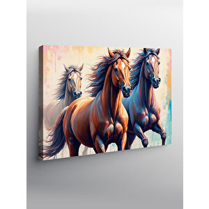 Kanvas Tablo Koşan Vahşi Atlar 70x100 cm