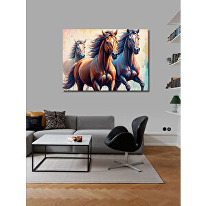 Kanvas Tablo Koşan Vahşi Atlar 70x100 cm