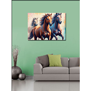 Kanvas Tablo Koşan Vahşi Atlar 70x100 cm