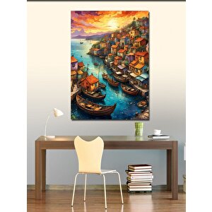 Kanvas Tablo Sahil Kasabası 70x100 cm