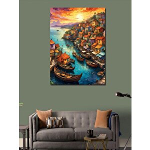 Kanvas Tablo Sahil Kasabası 100x140 cm