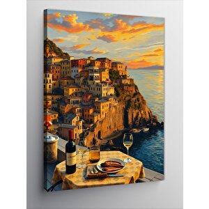 Kanvas Tablo Sahil Kasabası 100x140 cm