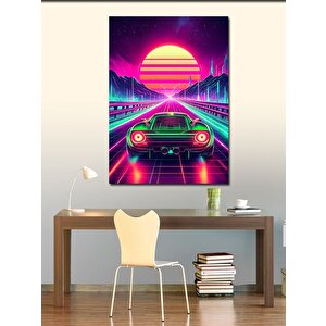 Kanvas Tablo Neon Gece Yarışı 70x100 cm