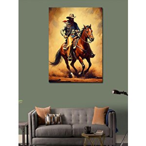 Kanvas Tablo At Üstünde Kovboy 70x100 cm