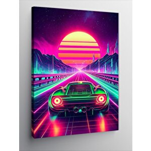 Kanvas Tablo Neon Gece Yarışı 50x70 cm