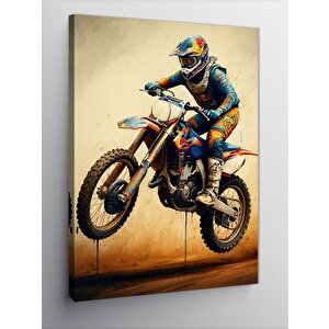Kanvas Tablo Motokros Yarışçısı 70x100 cm