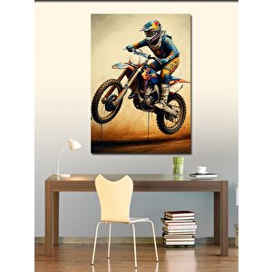 Kanvas Tablo Motokros Yarışçısı 70x100 cm