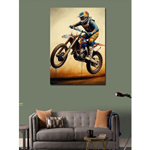 Kanvas Tablo Motokros Yarışçısı 70x100 cm