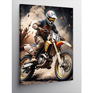 Kanvas Tablo Motokros Yarışçısı 100x140 cm