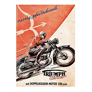 Motor Süren Adam Art Mdf Poster 25cmx 35cm 25x35 cm