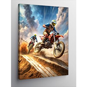 Kanvas Tablo Motokros Yarışı 50x70 cm