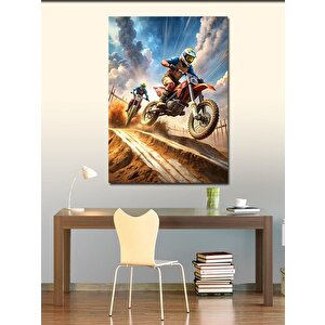 Kanvas Tablo Motokros Yarışı 50x70 cm