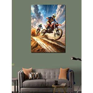 Kanvas Tablo Motokros Yarışı 50x70 cm