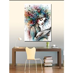 Kanvas Tablo Mektup Okuyan Kız 50x70 cm