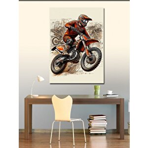 Kanvas Tablo Motokros Yarışçısı 100x140 cm
