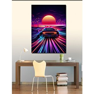 Kanvas Tablo Neon Gece Yarışı 50x70 cm