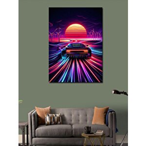 Kanvas Tablo Neon Gece Yarışı 70x100 cm