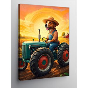 Kanvas Tablo Traktör Süren Çiftçi 70x100 cm