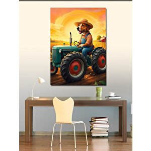 Kanvas Tablo Traktör Süren Çiftçi 70x100 cm