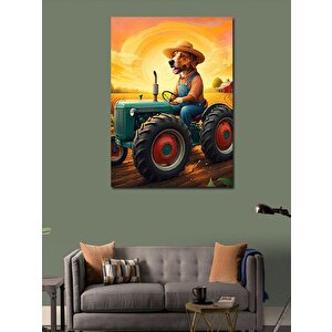 Kanvas Tablo Traktör Süren Çiftçi 70x100 cm