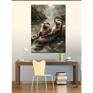 Kanvas Tablo Su Samuru Çifti 50x70 cm